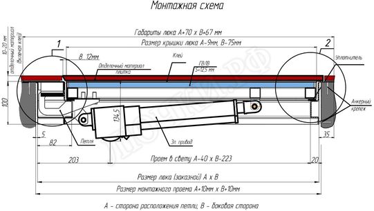 Напольный люк с электроприводом 1200*1050 Напольный люк с электроприводом 1200*1050